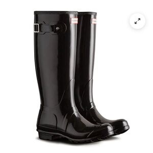 Hunter Black Gloss Tall Rain Boots